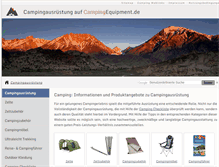 Tablet Screenshot of campingequipment.de